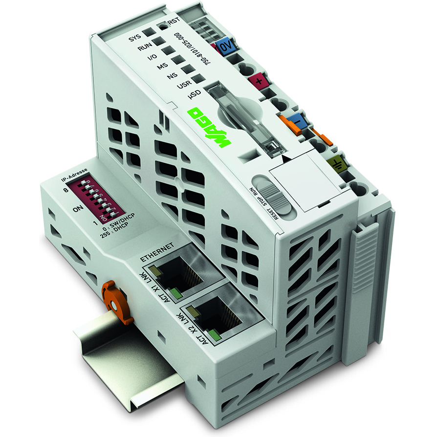 WAGO-750-8101/025-000 Controladores Ethernet Controller PFC100, 2 x ETHERNET, Ext. Temperature, light gray