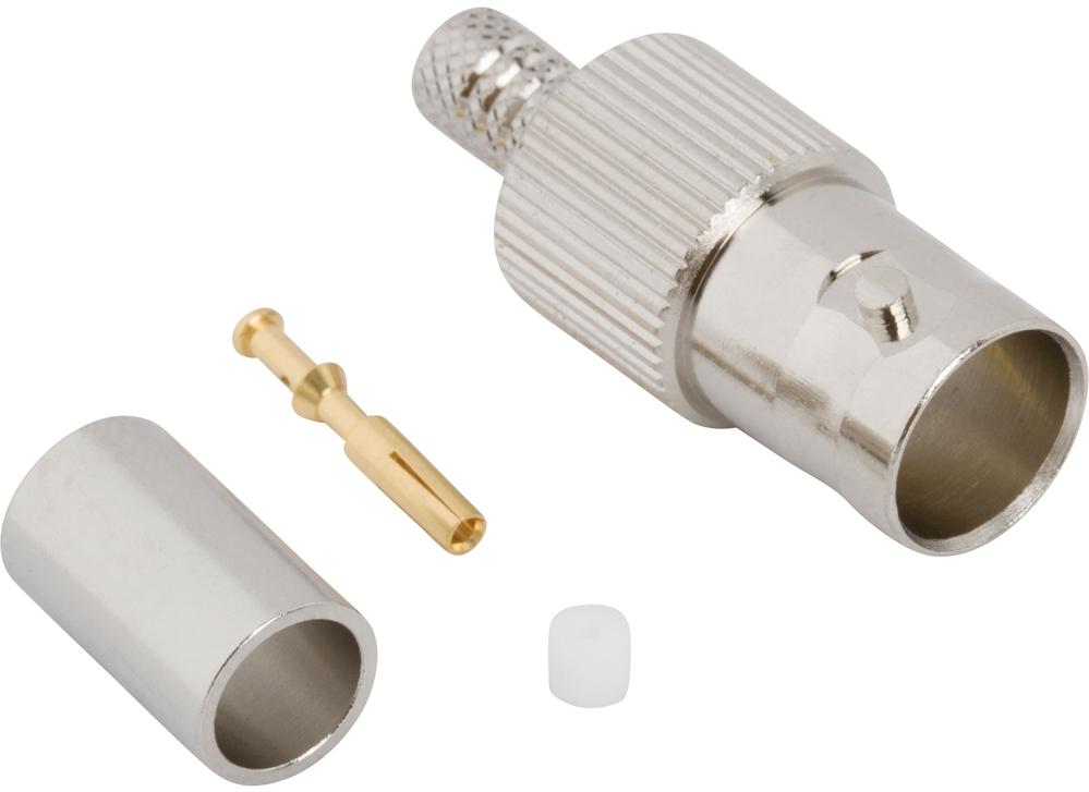 Amphenol RF-031-70555-12G 射频连接器 031-70555-12G Amphenol RF Connectors BNC 0Hz to 12GHz 75Ohm Crimp ST Cable Mount F Gold Bag - Arrow.com