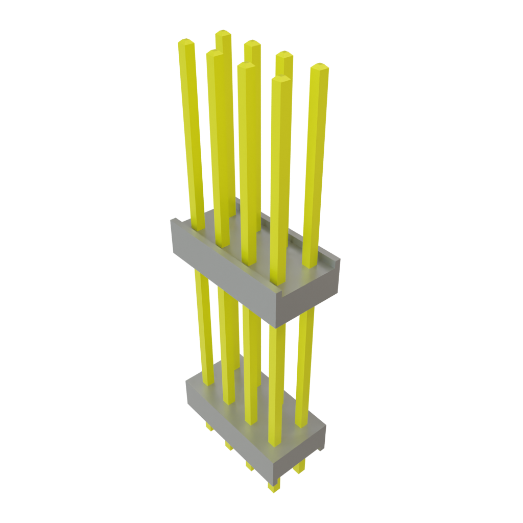 Samtec-DW-04-13-L-D-670 Cabezales del conector y receptáculos PCB Conn Board Stacker HDR 8 POS 2.54mm Solder ST Top Entry Thru-Hole Bulk
