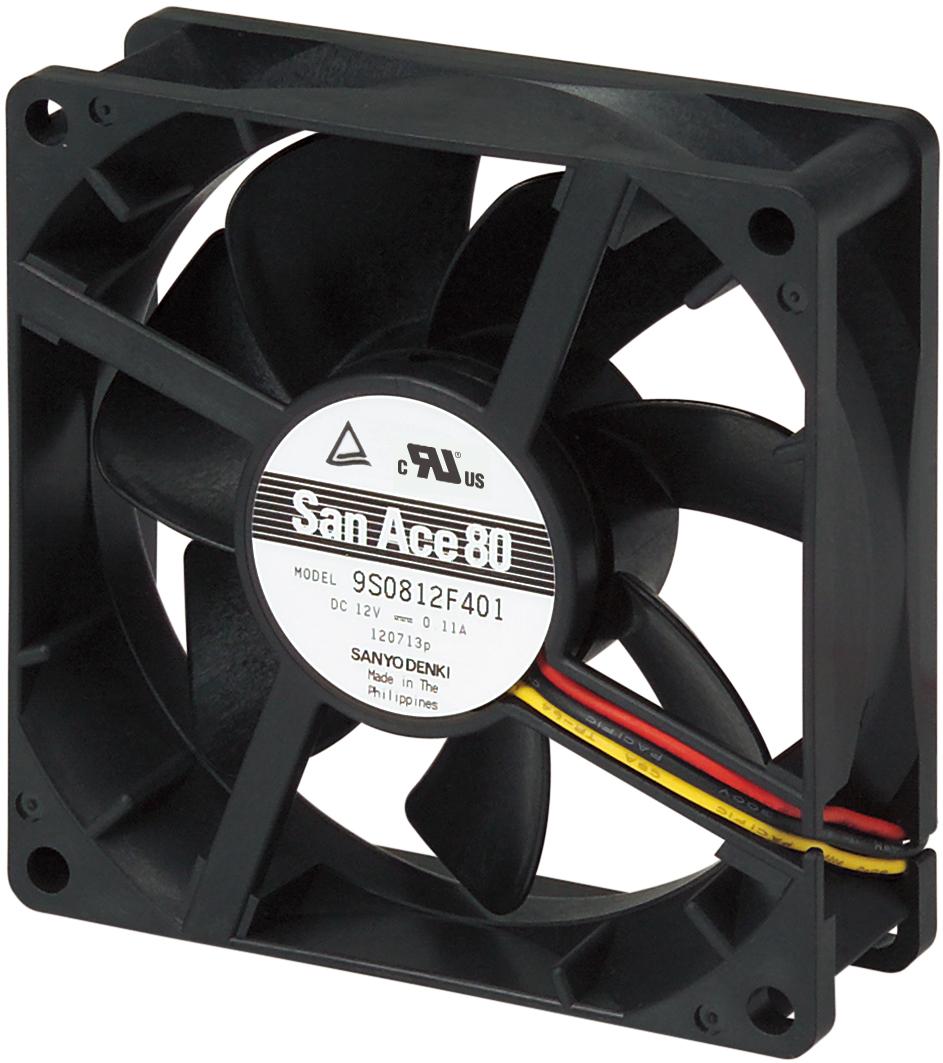 SANYO DENKI-9S0812P4F011 Sopladores y ventiladores DC Fan Axial Ball Bearing 12V 80 X 80 X 25mm