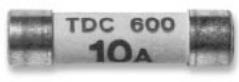 Eaton-BK-TDC600-10-R Fuses Fuse Plug Fast Acting 10A 600V Holder Cartridge 6.35 X 25.4mm Ceramic