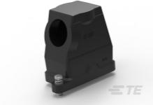 TE Connectivity-T1910060140-009 Adattatori Shrink Boot H6BPR Hood, Diagonal Locking, Side Entry M25, Powder Coated, Black