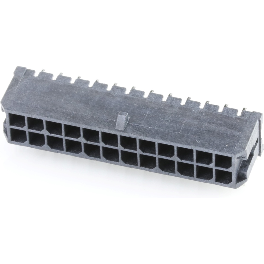 Molex-0430452422 Cabezales del conector y receptáculos PCB Conn Wire to Board HDR 24Power POS 3mm Solder RA Side Entry Thru-Hole Tray