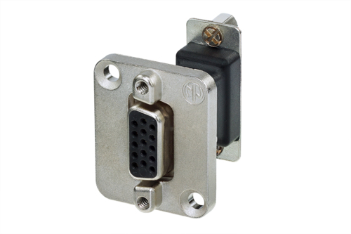 Neutrik Group-NADB15FF Connector D-Subminiature Conn D-Sub Adapter F/F 15/15 POS ST Panel Mount 1/1 Port