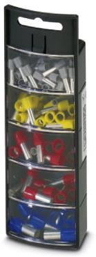 PHOENIX CONTACT-3202973 Component Kits Sorti-box, equipped with ferrules in accordance with DIN 46228-4, CSA-certified, 50 pcs. of AI 4-10 GY, 20 pcs each of AI 6-12 YE, AI 10-12 RD, 10 pcs. of AI 16-12 BU