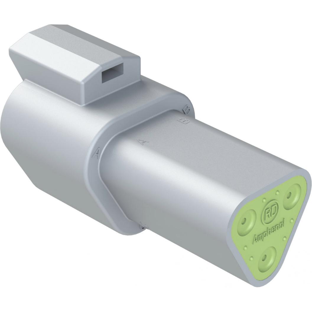 Amphenol-AT04-3P-RD01 Connector Discrete Wire Housing Conn Housing F 3 POS Crimp ST Cable Mount Gray