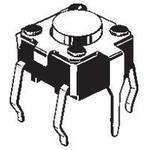 Switch Tactile N.O. SPST Flat Round Button PC Pins 0.05A 24VDC 300000Cycles 1.47N Thru-Hole Bag