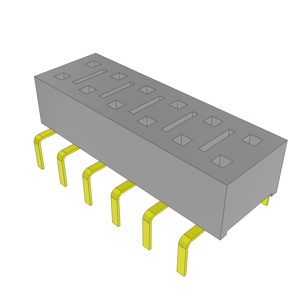 Samtec-HLE-106-02-G-DV-PE-BE Piastre connettori e prese PCB Conn Socket Strip SKT 12 POS 2.54mm Solder ST Thru-Hole Tube