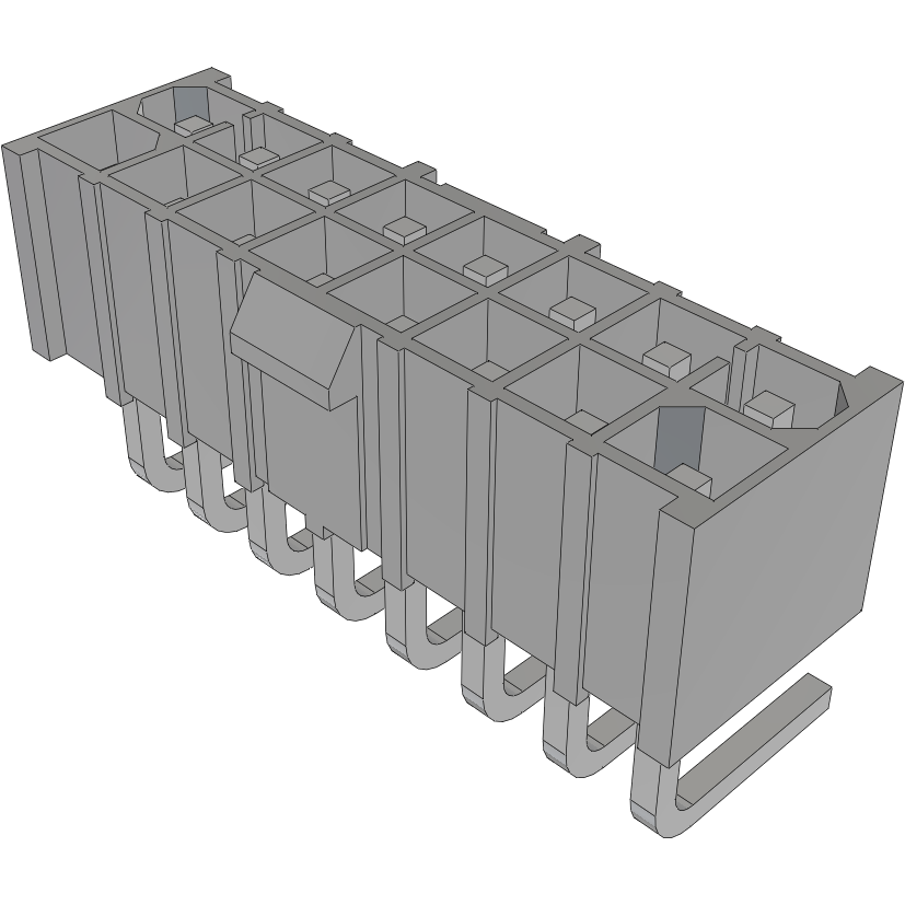 Samtec-IPBT-108-H1-T-D-RA-K Steckverbinderleisten und Leiterplattenbuchsen Conn Wire to Board HDR 16Power POS 4.19mm Solder RA Side Entry Thru-Hole Power Mate® Tube