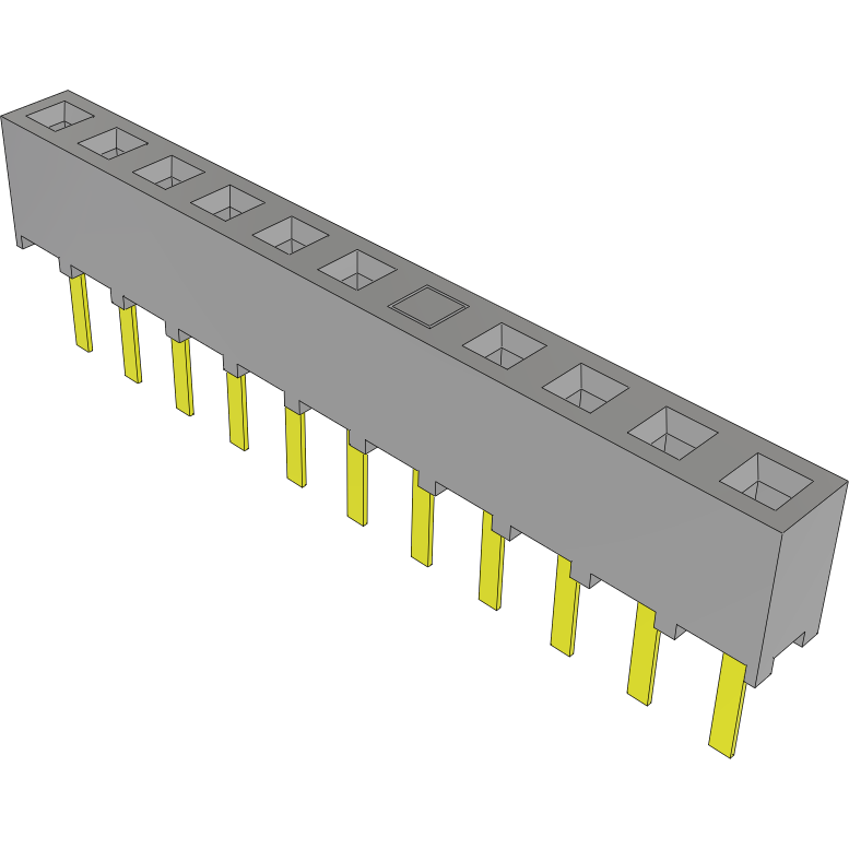 Samtec-SMM-111-01-S-S-07 Steckverbinderleisten und Leiterplattenbuchsen Conn Socket Strip SKT 11 POS 2mm Solder ST Top Entry Thru-Hole TIGER EYE™ Tube