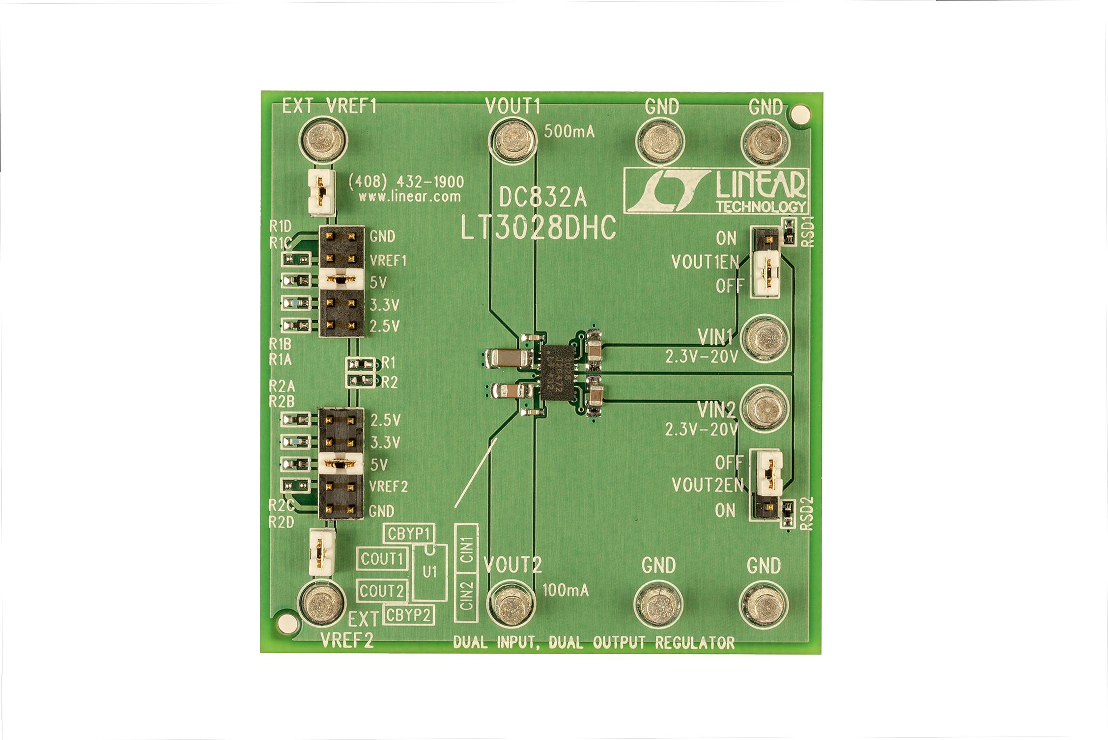 Analog Devices-DC832A Energiemanagement, Entwicklungsplatinen und -kits LT3028 Linear Regulator Demonstration Circuit