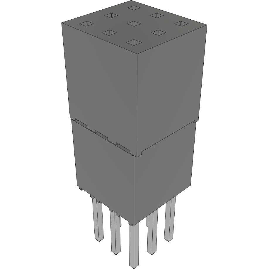 Samtec-ESQ-103-34-T-T Steckverbinderleisten und Leiterplattenbuchsen Conn Elevated Socket SKT 9 POS 2.54mm Solder ST Top Entry Thru-Hole Bulk