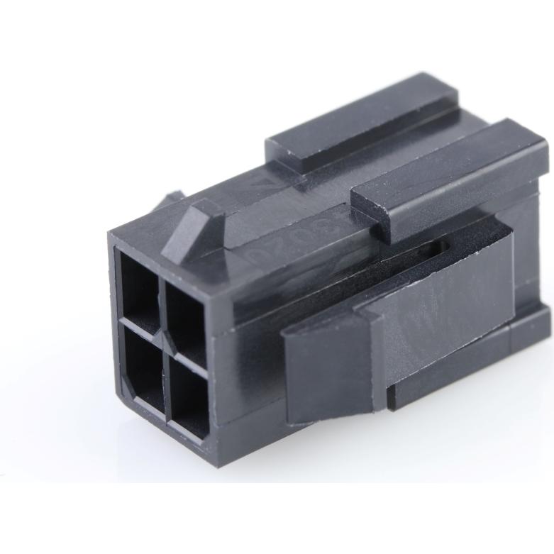 Molex-43020-0400 Einzeladersteckverbinder, Gehäuse Conn Housing PL 4 POS 3mm Crimp ST Panel Mount Black Micro-Fit 3.0™ Bag