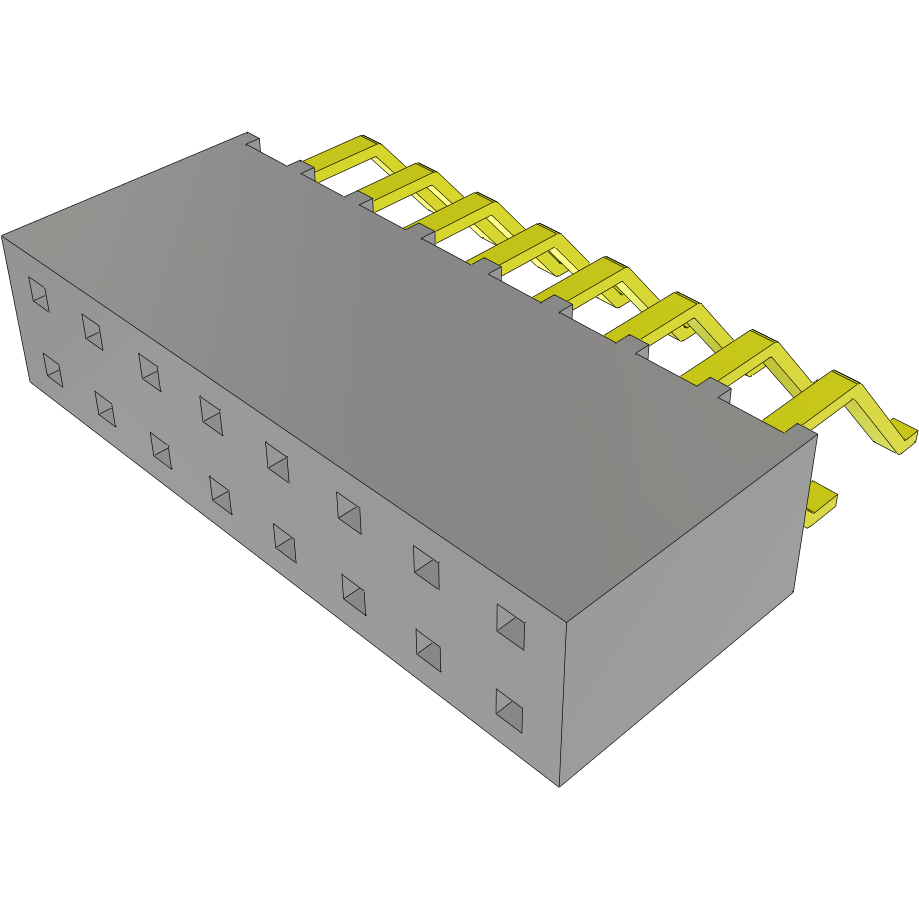 Samtec-SMH-108-02-S-D Embases de raccordement et réceptacles PCB Conn Socket Strip SKT 16 POS 2.54mm Solder RA Side Entry SMD Tube