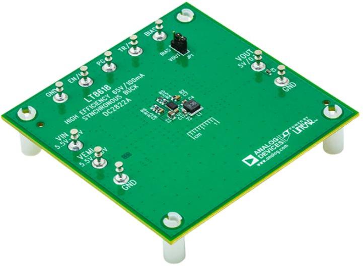Analog Devices-DC2822A Energiemanagement, Entwicklungsplatinen und -kits LT8618 DC to DC Converter and Switching Regulator Chip 4.85V to 5.15V Output Demonstration Circuit