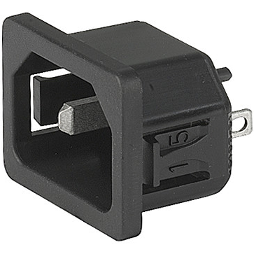 SCHURTER-6102.5230 Potenza del connettore Conn Inlet PL 3 POS Faston ST Panel Mount 3 Terminal 1 Port Bag