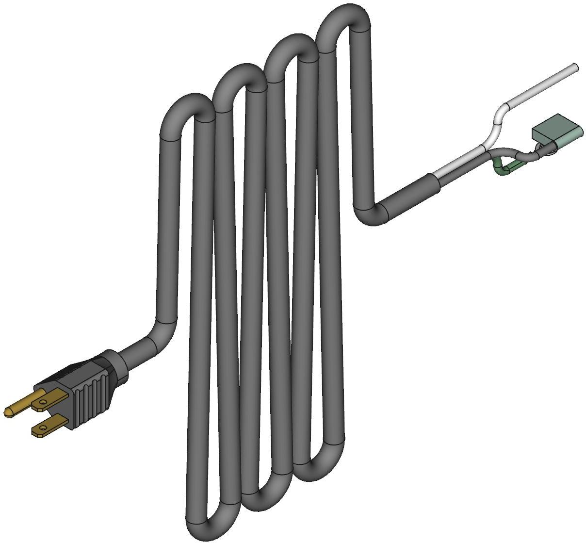 Hammond Manufacturing-1584C15 Cable Assembly AC Power Cable Assembly AC Power 4.72m NEMA 5-15P 3 POS M 14AWG