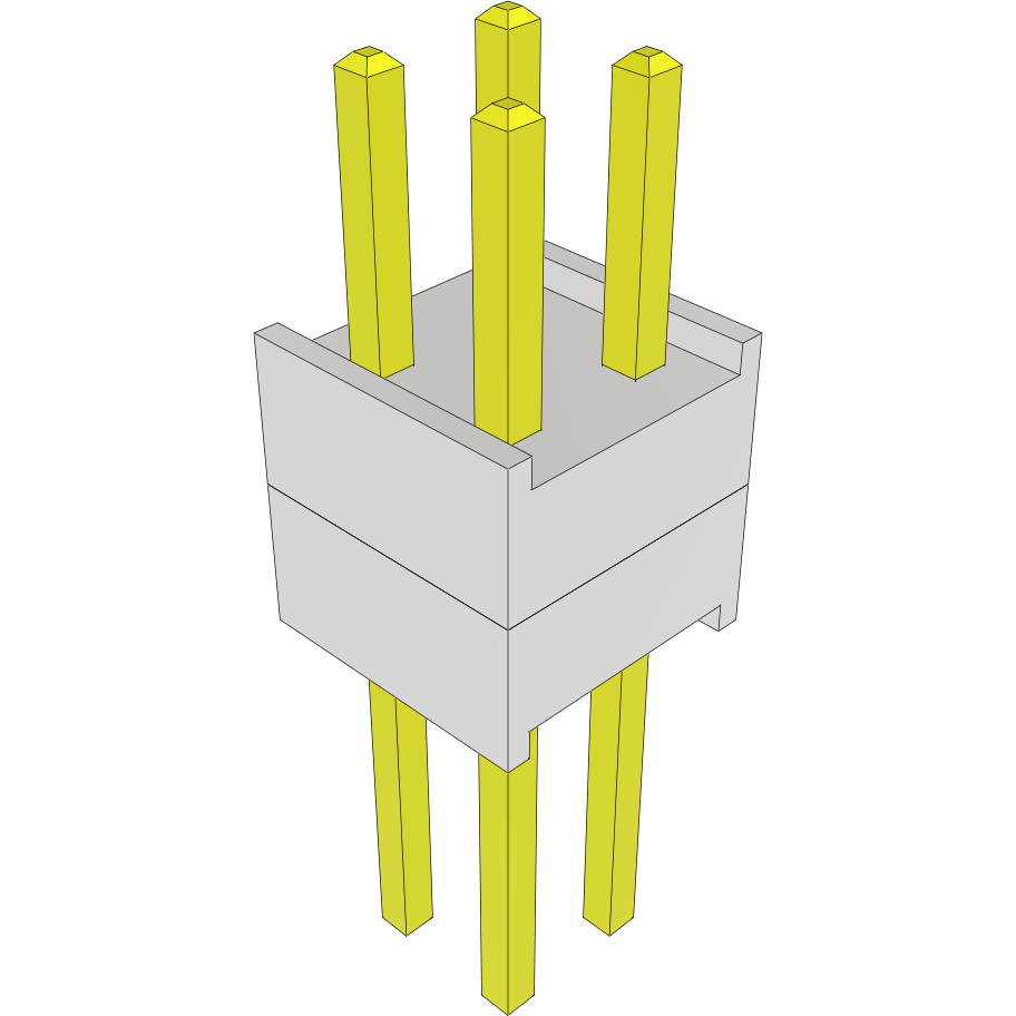 Samtec-HW-02-15-G-D-200-270 Piastre connettori e prese PCB Conn Board Stacker HDR 4 POS 2.54mm Solder ST Top Entry Thru-Hole Bulk