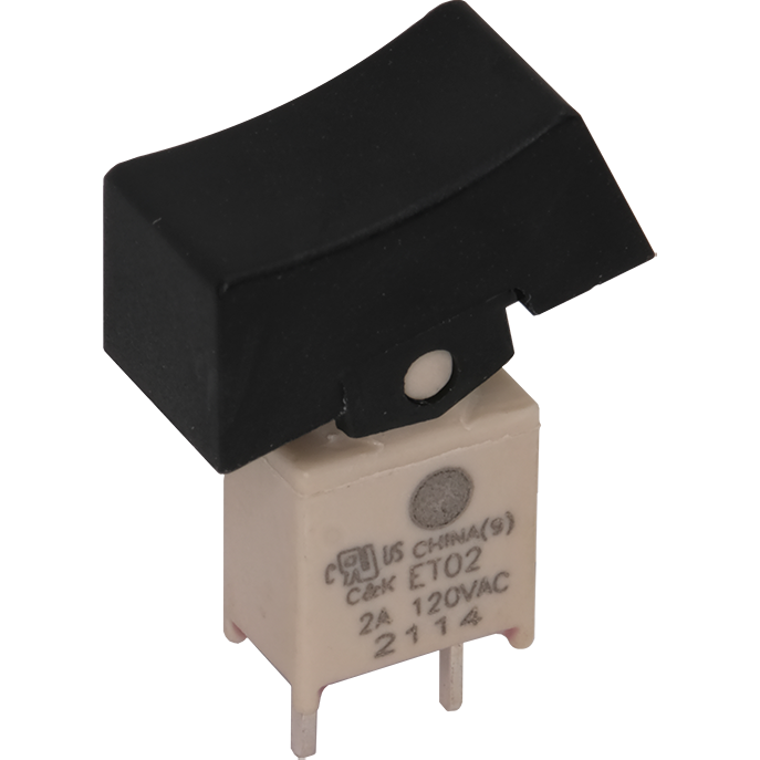 C&K-ET01J1V3BE2 Wippschalter Switch Rocker ON None ON SPDT PC Pins Curved Rocker 20VAC 20VDC 0.4VA Tray