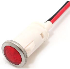 Mallory Sonalert Products-FL1P-12QW-2-R24V Panel Mount Indicators LED Panel Mount Indicator Uni-Color Red 1500mcd 2-Pin Bulk