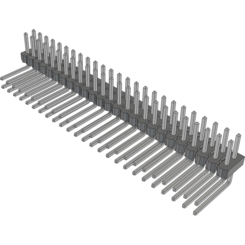 Samtec-HTSW-125-09-T-D-RA Steckverbinderleisten und Leiterplattenbuchsen Conn Unshrouded Header HDR 50 POS 2.54mm Solder RA Side Entry Thru-Hole Bulk