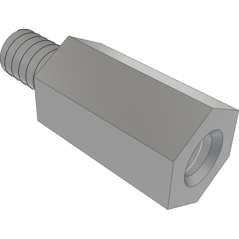 Samtec-SO-0865-03-01-02-N Separadores Standoff Hex M/F 4-40-THD 4.76mm-A/F 4.76mm-LG Stainless Steel 303