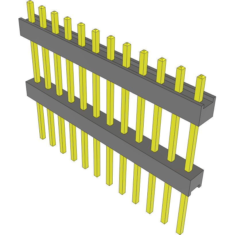 Samtec-EW-12-11-L-S-500 Connector Headers and PCB Receptacles Conn Board Stacker HDR 12 POS 2.54mm Solder ST Top Entry Thru-Hole Bulk