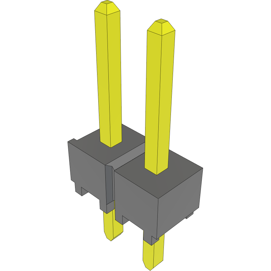 Samtec-TSW-102-23-L-S Steckverbinderleisten und Leiterplattenbuchsen Conn Unshrouded Header HDR 2 POS 2.54mm Solder ST Top Entry Thru-Hole Bulk