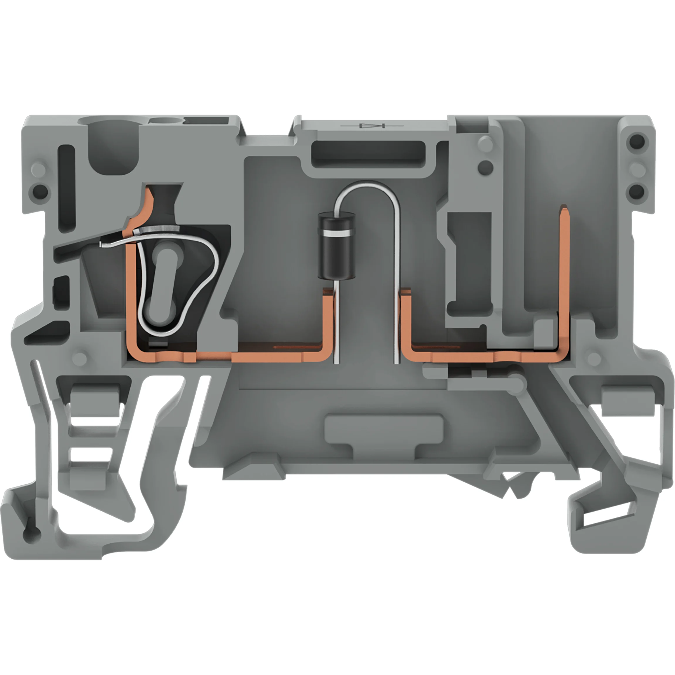 WAGO-769-238/281-410 Steckverbinder, Klemmenblöcke 1-Conductor/1-Pin diode Carrier Terminal Block, Anode, Left Side