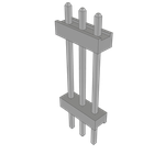Conn Board Stacker HDR 3 POS 2mm Solder ST Top Entry Thru-Hole Bulk