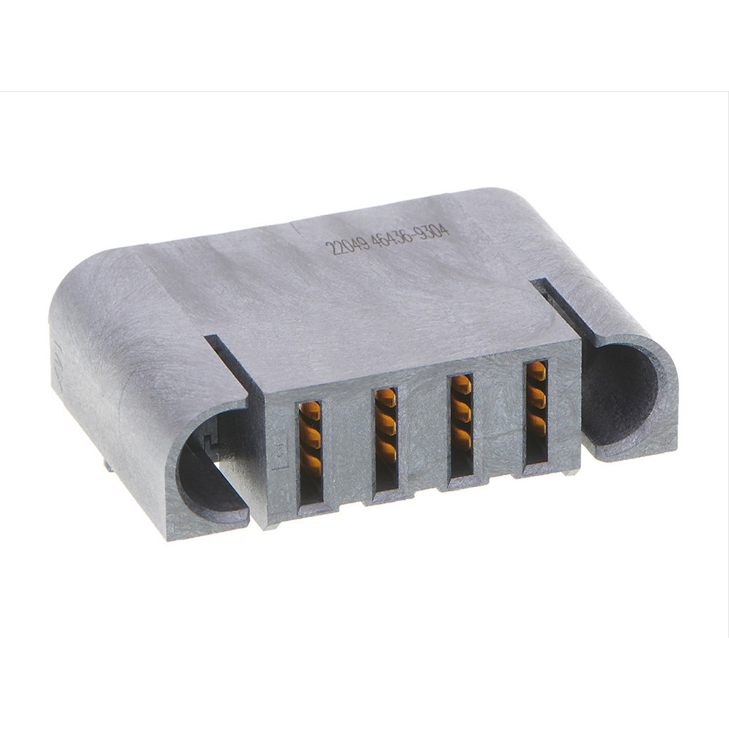 Molex-464369304 Connector Headers and PCB Receptacles Conn Board to Board RCP 4Power POS 3mm/2.5mm Press Fit RA Side Entry Thru-Hole EXTreme Ten60Power Tray