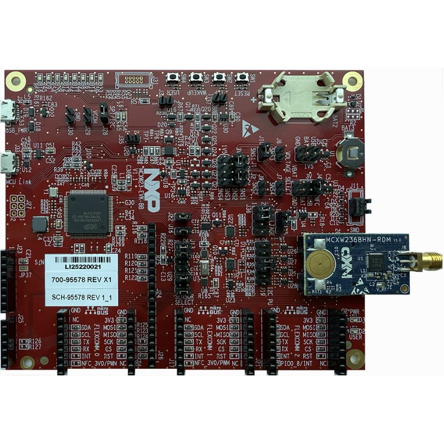 NXP Semiconductors-MCXW23-EVK Eingebettete Systementwicklungsboards und -kits MCXW236BIHNAR Microcontroller Evaluation Kit 32MHz CPU Mac OS/Linux/Win