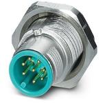 Sensor/actuator flush-type plug, with water blue contact carrier, 8-pos., M12 SPEEDCON, shielded, rear/screw mounting with M16 thread, with straight solder connection