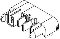 Molex-0464371281 电源连接器 2.00mm, 7.50mm Pitch EXTreme Ten60Power Right-Angle Plug Assembly with Guide Pins, 10 Signal Circuits, 3 AC Power Circuits
