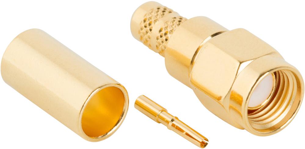 Amphenol RF-132234RP RF-Steckverbinder Conn SMA 0Hz to 12.4GHz 50Ohm Crimp ST Cable Mount PL Gold