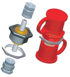 GEP Power Products-PTR-38A-02 Accesorios del conector Connector Accessories Cap Straight Nylon 6/6 Red