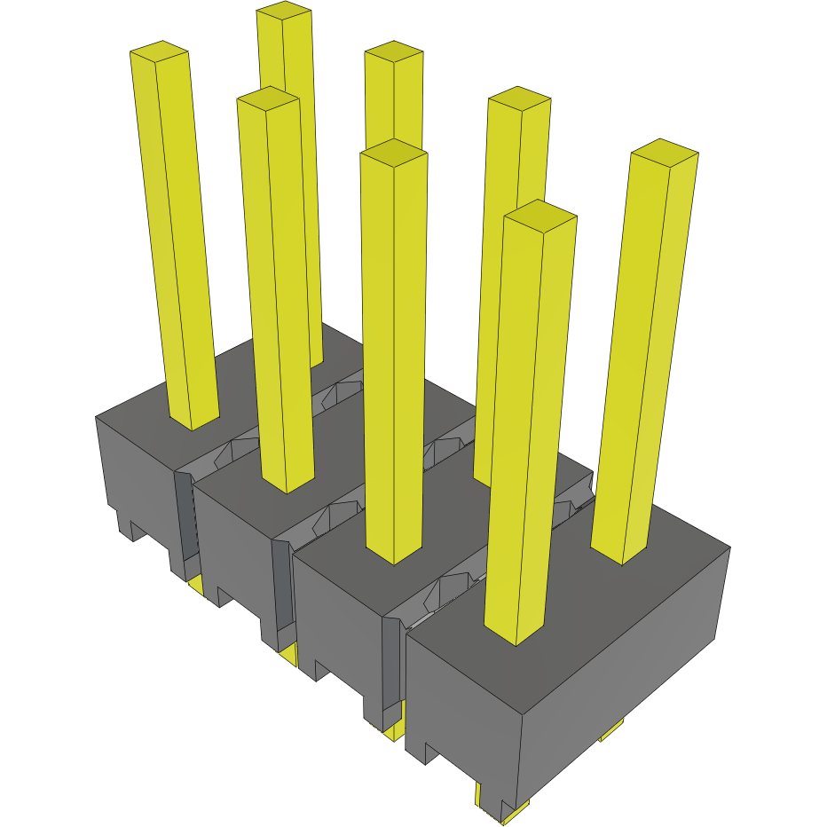 Samtec-MTSW-104-07-L-D-270 Steckverbinderleisten und Leiterplattenbuchsen Conn Unshrouded Header HDR 8 POS 2.54mm Solder ST Top Entry Thru-Hole Bulk