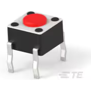 TE Connectivity-1825910-3 Conmutador táctil Switch Tactile OFF (ON) SPST Round Button PC Pins 0.05A 24VDC 100000Cycles 2.55N Thru-Hole Loose
