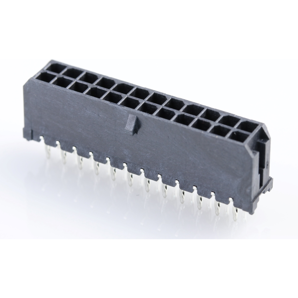 Molex-0449142401 Connector Power Conn Power M 24 POS 3mm Press Fit ST Thru-Hole 24 Terminal 1 Port Micro-Fit 3.0 CPI™ Tray