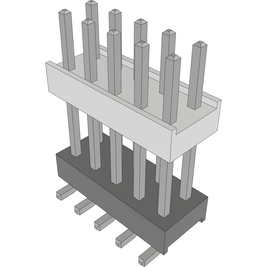 Samtec-HW-05-09-T-D-500-SM Steckverbinderleisten und Leiterplattenbuchsen Conn Board Stacker HDR 10 POS 2.54mm Solder ST Top Entry SMD Tube