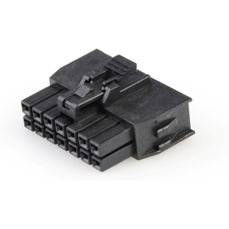 Molex-1053081214 Connector Discrete Wire Housing Conn Housing RCP 14 POS 2.5mm Crimp ST Cable Mount Black Nano-Fit™ Bag