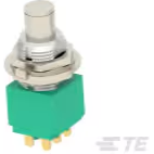 TE Connectivity-5-1437567-4 Druckknopfschalter Switch Push Button DPDT Round Plunger 6A 250VAC Momentary Panel Mount/Through Hole PC Pins Bulk