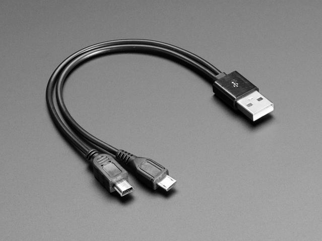 Adafruit Industries-1197 Cable Assembly USB Cable Assembly USB 0.215m USB Type A to (Micro USB Type B/Mini USB Type B)