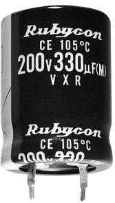 Rubycon-250VXR270MEFCSN30X25 Condensateurs en aluminium Cap Aluminum Lytic 270uF 250V 20% (30 X 25mm) Snap-In 10mm 1.1A 7000h 105°C Bulk