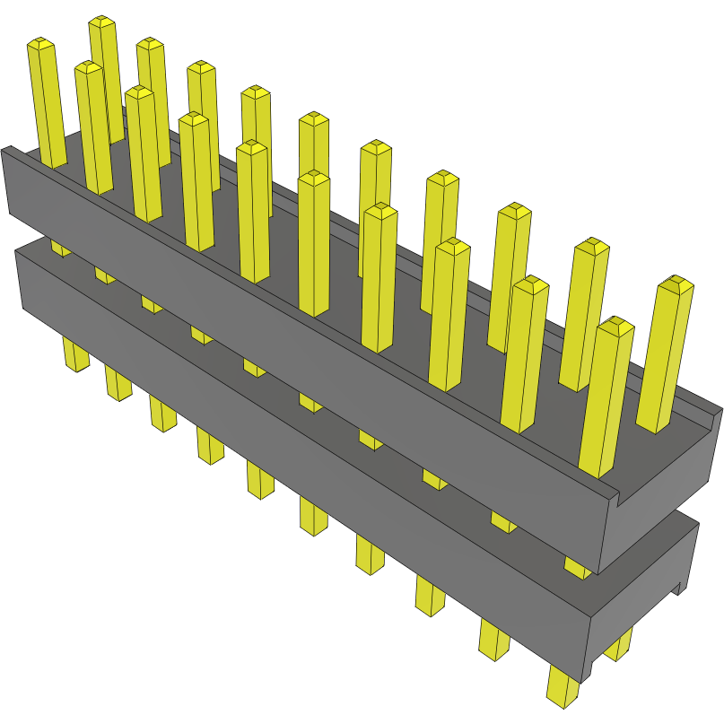 Samtec-DW-10-08-F-D-260 Connector Headers and PCB Receptacles Conn Board Stacker HDR 20 POS 2.54mm Solder ST Top Entry Thru-Hole Bulk