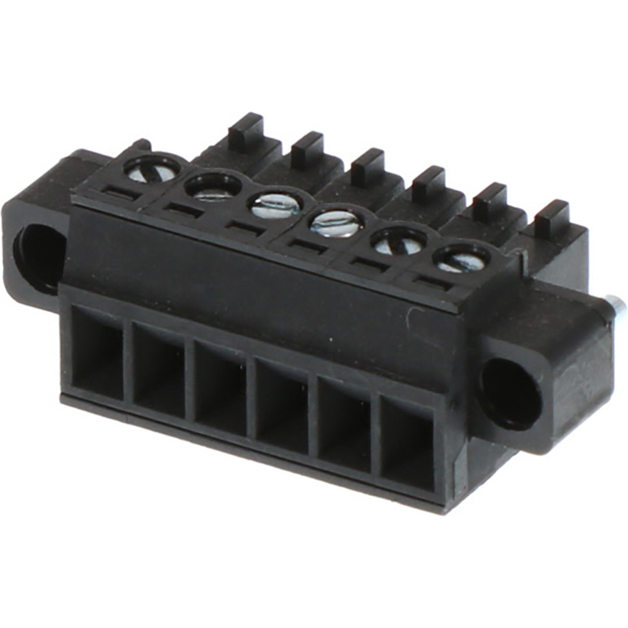Molex-39504-0006 Steckverbinder, Klemmenblöcke Conn Eurostyle Block F 6 POS 3.5mm Screw RA Cable Mount 8A/Contact Eurostyle™