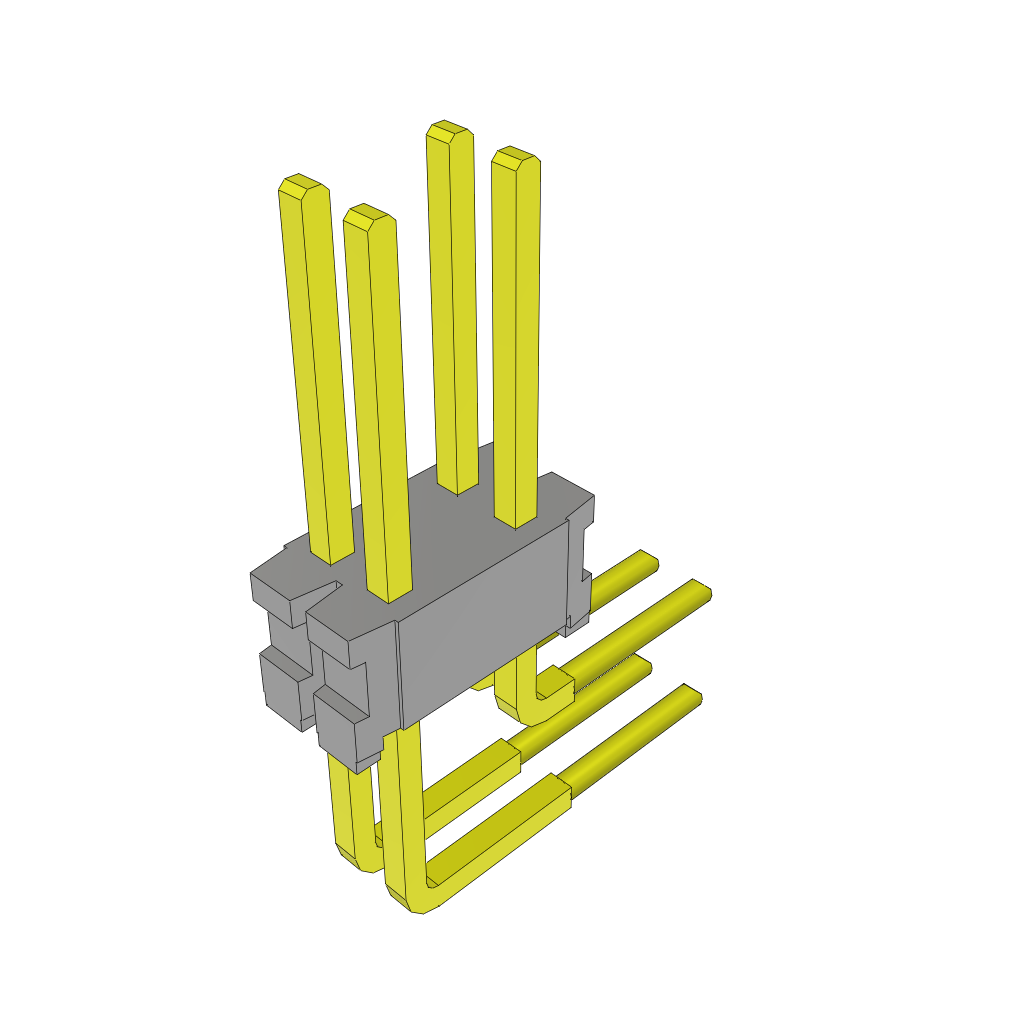 Samtec-TMS-102-01-G-D-RA Connector Headers and PCB Receptacles Conn Unshrouded Header HDR 4 POS 1.27mm Solder RA Side Entry Thru-Hole Bulk