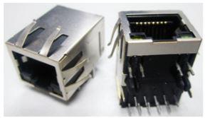 Abracon-ARJC02-111006K Connector Telephone and Telecom Conn RJ-45 RCP 8 POS 1.27mm Solder RA Thru-Hole 12 Terminal 1 Port Tray