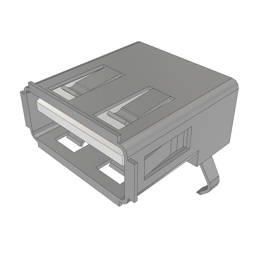 Samtec-USB-A-S-S-W-TH-R Connector USB Conn USB 2.0 Type A RCP 4 POS 2.5mm/2mm Solder RA Thru-Hole 4 Terminal 1 Port Tray