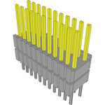 Conn Board Stacker HDR 22 POS 1.27mm Solder ST Thru-Hole Tube